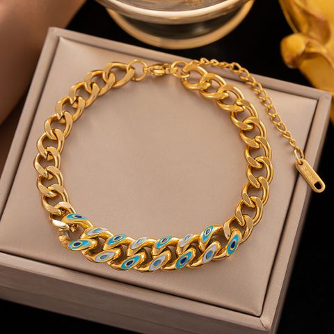 Fashion Geometric Titanium Steel Plating Turquoise Bracelets