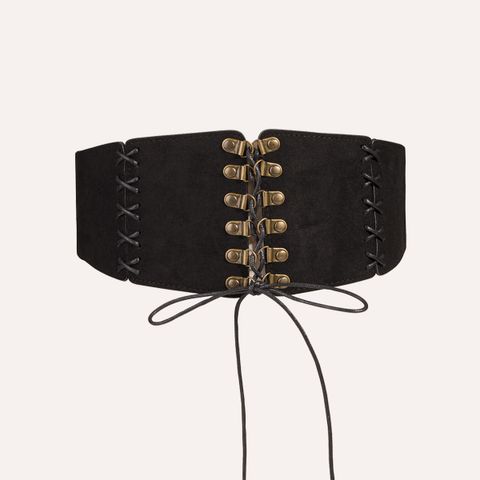Fashion Solid Color Pu Leather Iron Women'S Corset Belts