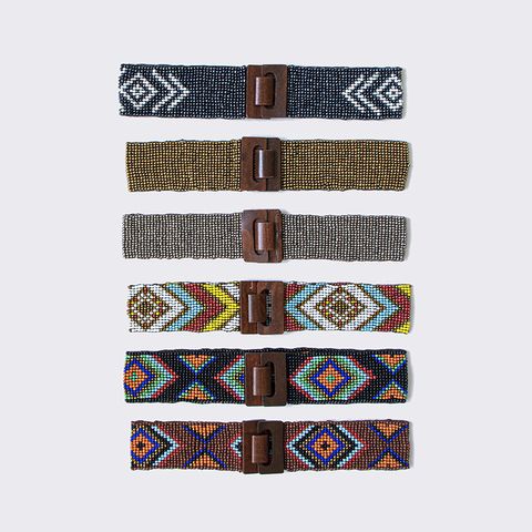 Ethnic Style Geometric Plastic Beaded Women's Woven Belts 1 Piece