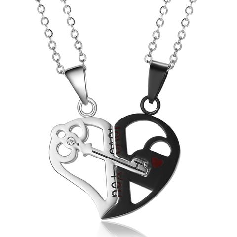 Stainless Steel Fashion Plating Heart Shape Pendant Necklace