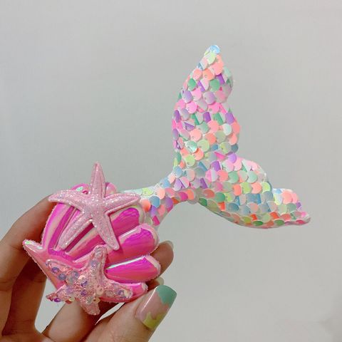 Cartoon Style Starfish Fish Tail Sequin Metal Sequins Hair Clip 1 Piece