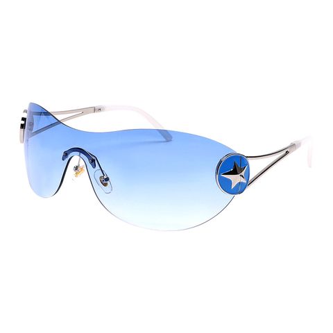 Y2k Pentagram Pc Special-shaped Mirror Frameless Women's Sunglasses