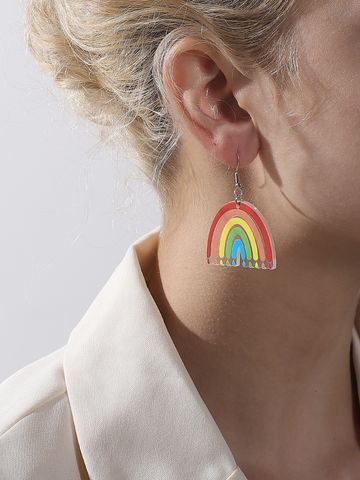 1 Pair Fashion Rainbow Arylic Women's Drop Earrings