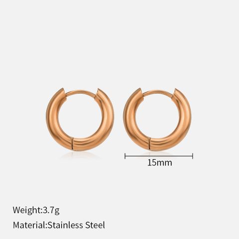 1 Pair Simple Style Solid Color Stainless Steel Plating Earrings