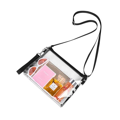 Women's Pvc Solid Color Basic Square Zipper Cosmetic Bag Crossbody Bag Coin Purse