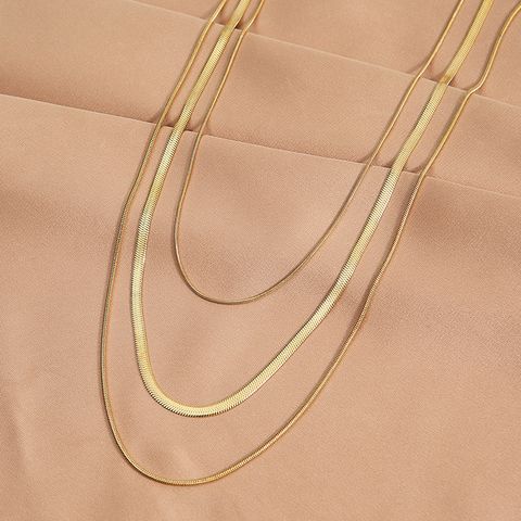Mode Einfacher Stil Geometrisch Titan Stahl Überzug Geschichtete Halskette