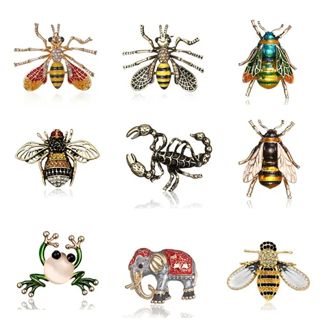 Fashion Animal Alloy Plating Rhinestones Unisex Brooches