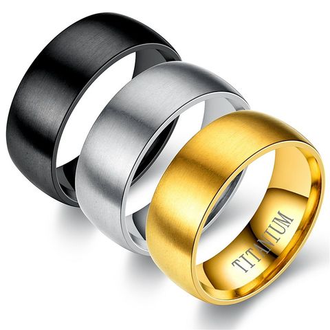 New Simple Titanium Steel Frosted Men Women Ring