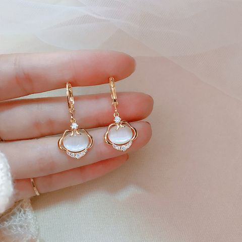 1 Pair Sweet Geometric Alloy Plating Opal Women's Drop Earrings