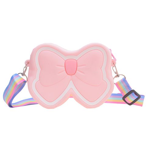 Girl's Small Silica Gel Butterfly Fashion Square Zipper Crossbody Bag