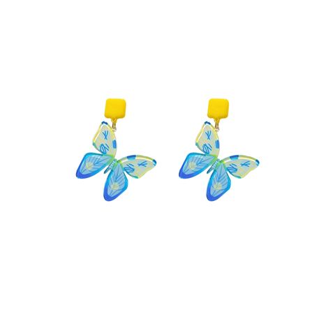 1 Pair Sweet Butterfly Arylic Epoxy Women's Drop Earrings