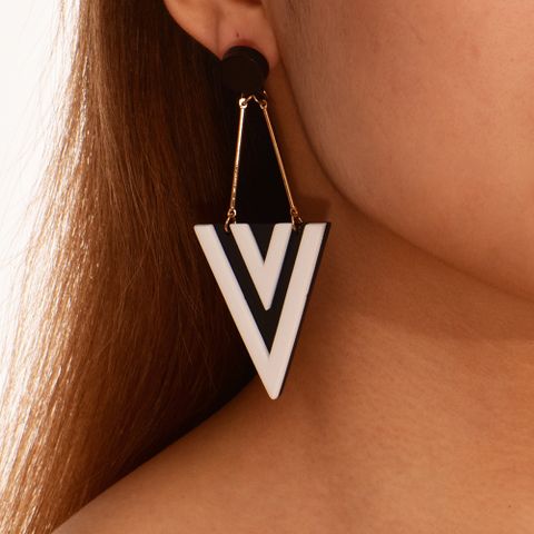 1 Pair Fashion Triangle Plating Alloy Drop Earrings