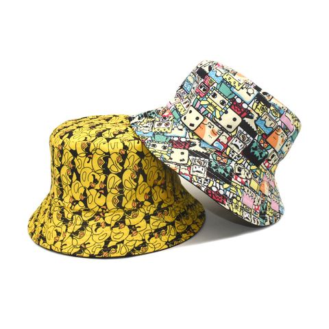 Unisex Retro Color Block Bucket Hat