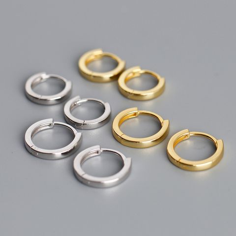 1 Pair Fashion Circle Sterling Silver Handmade Earrings