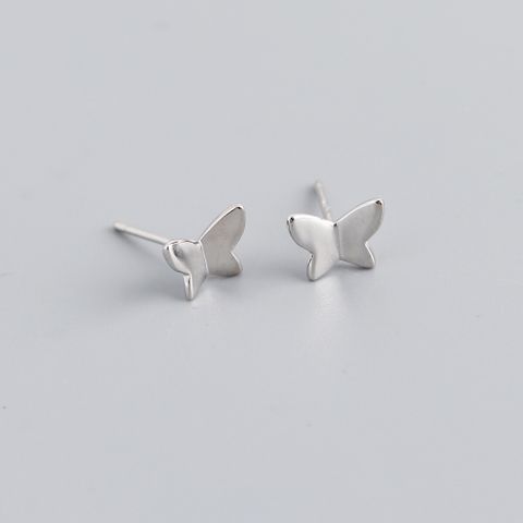 1 Pair Fashion Butterfly Sterling Silver Ear Studs