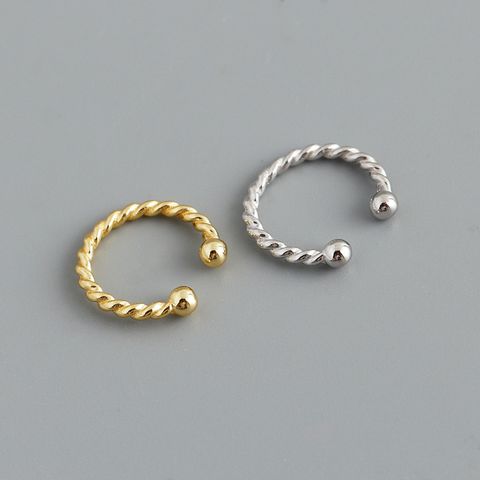 1 Piece Simple Style Twist Sterling Silver Plating Ear Clips
