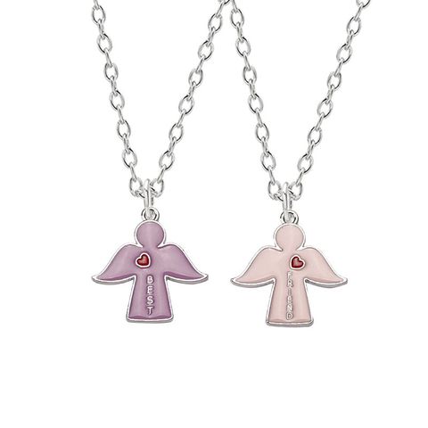 1 Pair Sweet Rainbow Heart Shape Alloy Plating Unisex Pendant Necklace