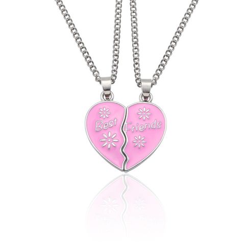 1 Piece Fashion Heart Shape Alloy Inlay Zircon Unisex Pendant Necklace