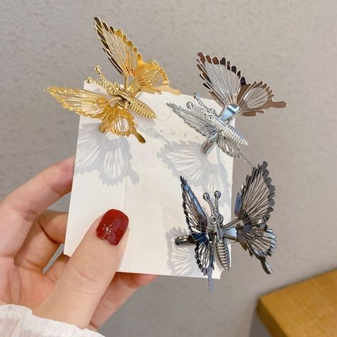 Retro Butterfly Metal Plating Hair Clip 1 Piece