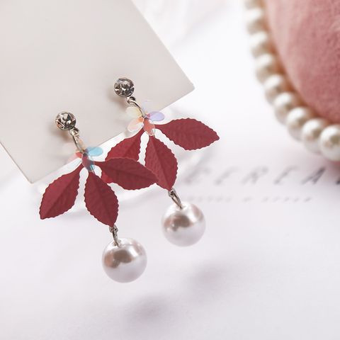 1 Pair Sweet Geometric Heart Shape Flower Alloy Plating Flowers Women's Earrings