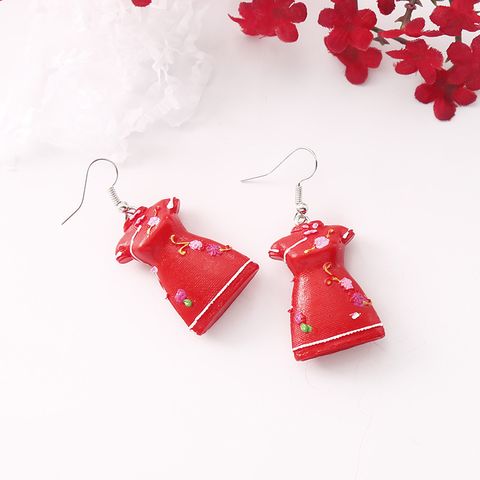 1 Pair Sweet Letter Cherry Flower Alloy Plating Women's Earrings