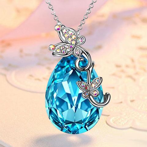 1 Piece Fashion Butterfly Alloy Plating Rhinestones Women's Pendant Necklace