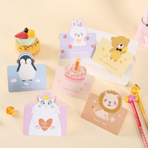 Mother's Day Sweet Penguin Letter Heart Shape Paper Festival Card 1 Piece