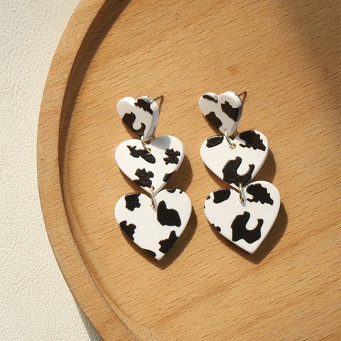 1 Pair Korean Style Cow Pattern Arylic Women's Drop Earrings