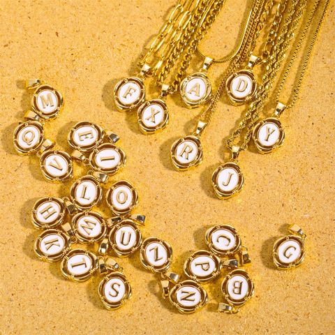 Wholesale Simple Style Letter 201 Stainless Steel 304 Stainless Steel Enamel Enamel Plating Necklace