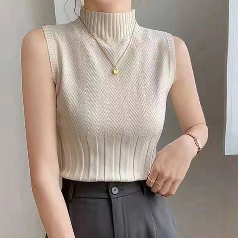 Women's Knitwear Tank Tops Simple Style Solid Color