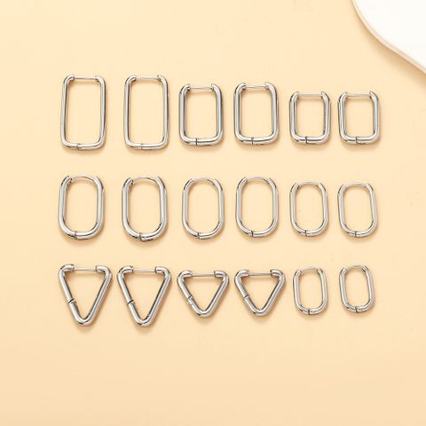 Simple Style Geometric Stainless Steel Earrings 1 Pair