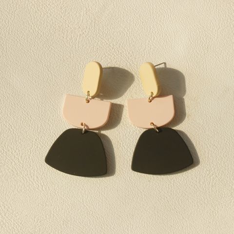 1 Pair Cute Heart Shape Flower Arylic Women's Drop Earrings