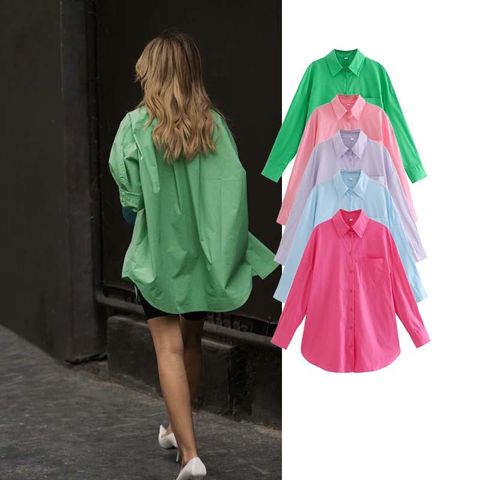 Women's Shirt Long Sleeve T-shirts Fashion Solid Color