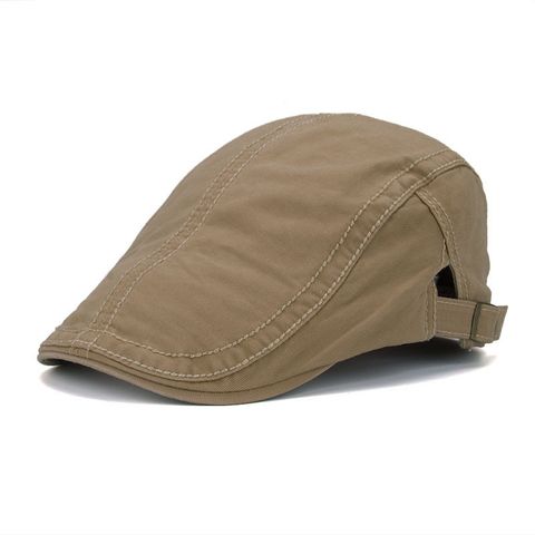 Men's Simple Style Solid Color Flat Eaves Newsboy Cap