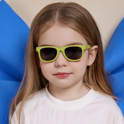 Fashion Solid Color Tac Square Full Frame Kids Sunglasses