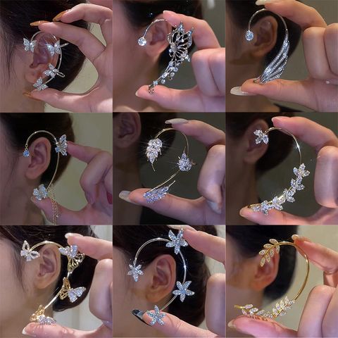 Wholesale Jewelry Fairy Style Butterfly Alloy Artificial Diamond Inlay Ear Clips