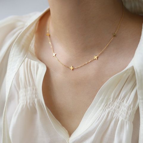 Simple Style Star Titanium Steel Plating Gold Plated Necklace