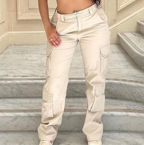 Women's Street Streetwear Solid Color Full Length Pocket Casual Pants