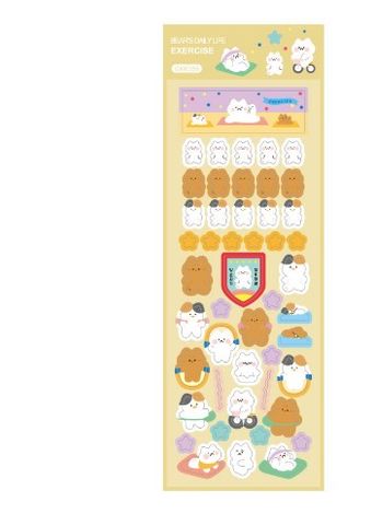 Korean Ins Bear Stickers Cute Korean Style Candy Color Journal Material Goka Decorative Sticker Notebook Polaroid