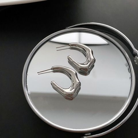 1 Pair Fashion C Shape Irregular Plating Titanium Steel Ear Studs