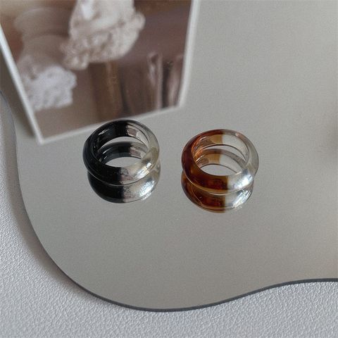 1 Set Simple Style Circle Knot Plastic Resin Polishing Women's Rings
