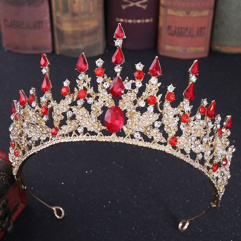 Elegant Oval Crown Alloy Rhinestone Inlay Artificial Crystal Crown 1 Piece
