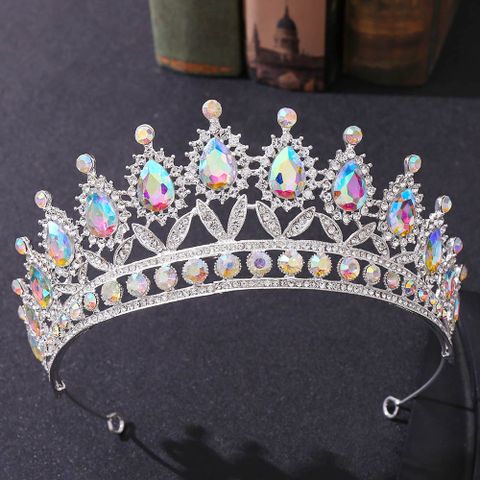 Baroque Style Crown Alloy Inlay Crystal Rhinestones Crown 1 Piece