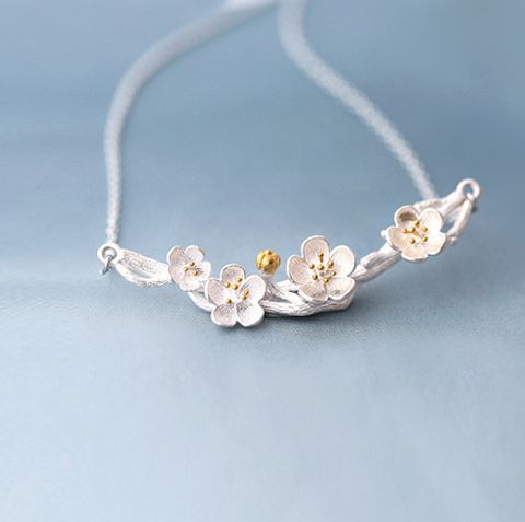 Fashion Flower Metal Silver Plated Women's Rings Earrings Necklace