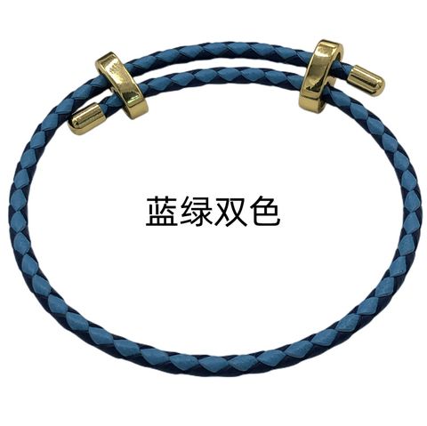 Pastoral Geometric Stainless Steel Leather Plating Unisex Bracelets