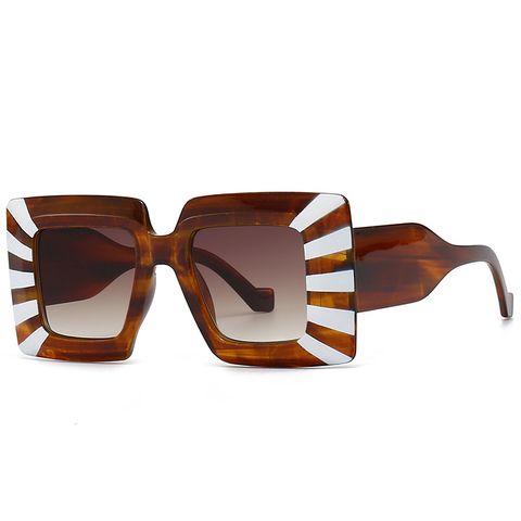 Einfacher Stil Farbblock Pc Quadrat Vollbild Sonnenbrille Der Frauen