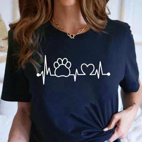 Women's T-shirt Short Sleeve T-shirts Printing Casual Lines