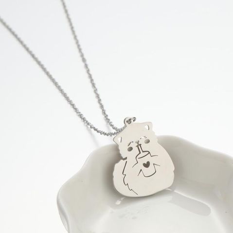 201 Stainless Steel 18K Gold Plated Retro Plating Cartoon Character Heart Shape Pendant Necklace