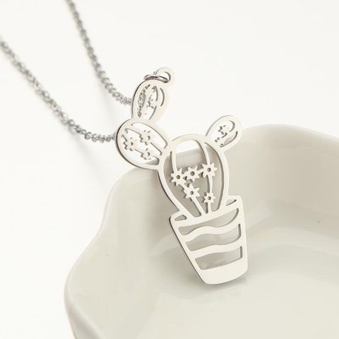 201 Stainless Steel 18K Gold Plated Retro Irregular Plating Plant Pendant Necklace