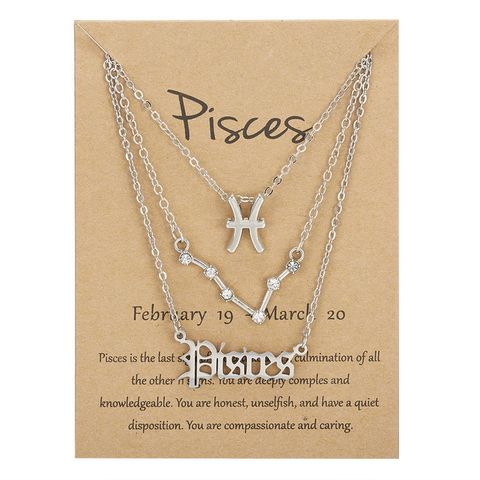 3 Pieces Retro Constellation Alloy Plating Inlay Rhinestones Women's Pendant Necklace